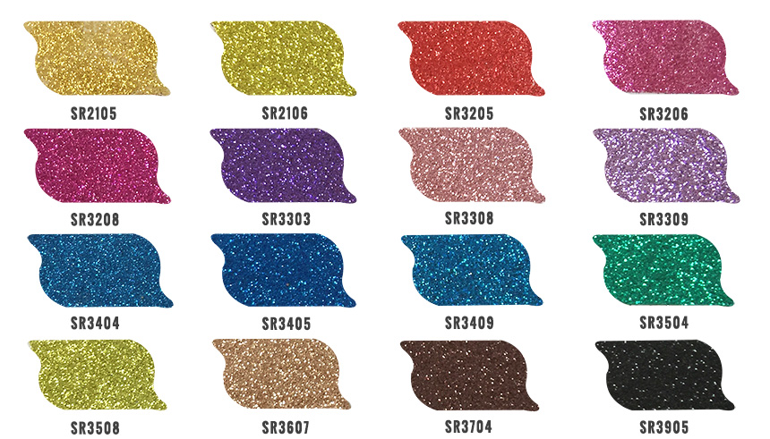 Solvents resistance glitter powder color chart