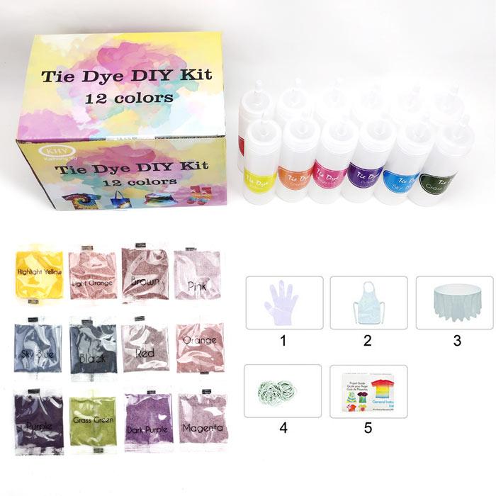 12 colors tie dye DIY kit